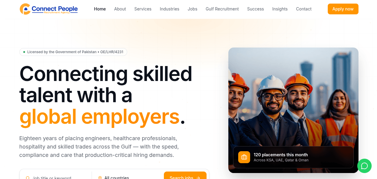 Connect People: International Recruitment Agency Website & Admin System