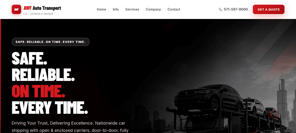AWF Auto Transport: Nationwide Vehicle Shipping Website