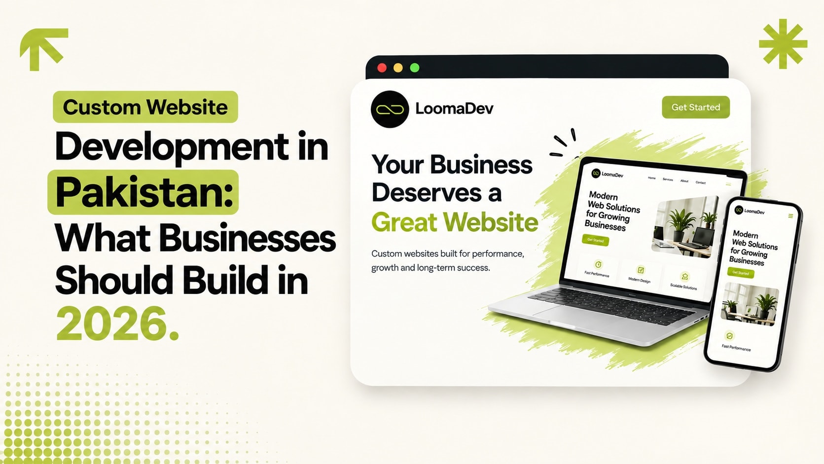 Illustration for a guide on what businesses should build with custom website development in Pakistan in 2026